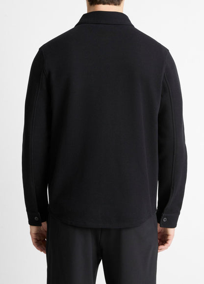 VINCE Double-Knit Cotton-Blend Piqué Shirt Jacket in Shirt Jackets