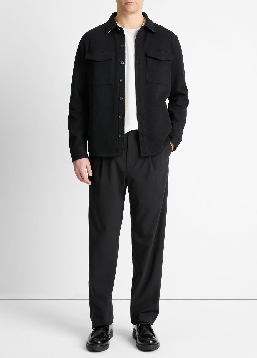 VINCE Double-Knit Cotton-Blend Piqué Shirt Jacket in Shirt Jackets