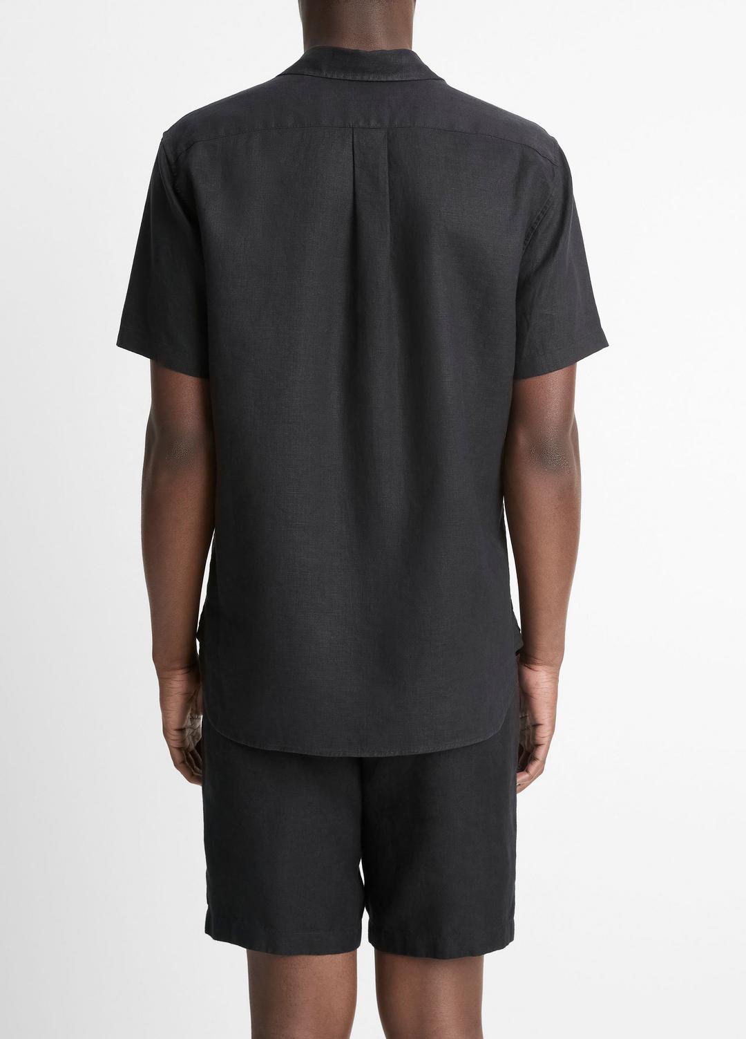 VINCE Linen Short-Sleeve Shirt in Short Sleeve