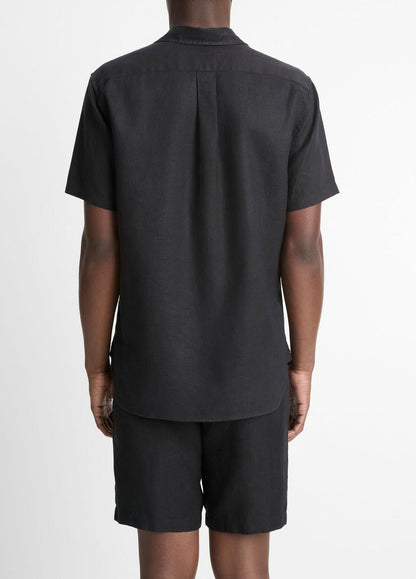 VINCE Linen Short-Sleeve Shirt in Short Sleeve
