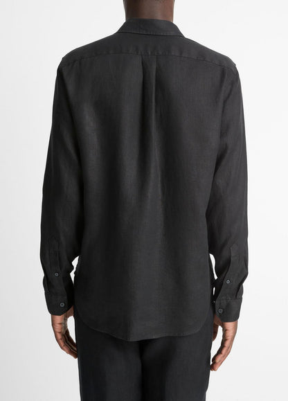 VINCE Linen Long-Sleeve Shirt in Long Sleeve