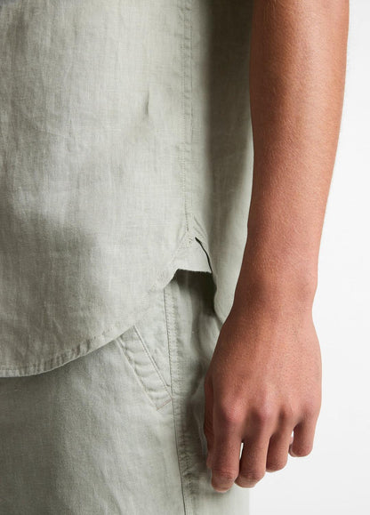 VINCE Linen Short-Sleeve Shirt in Long Sleeve