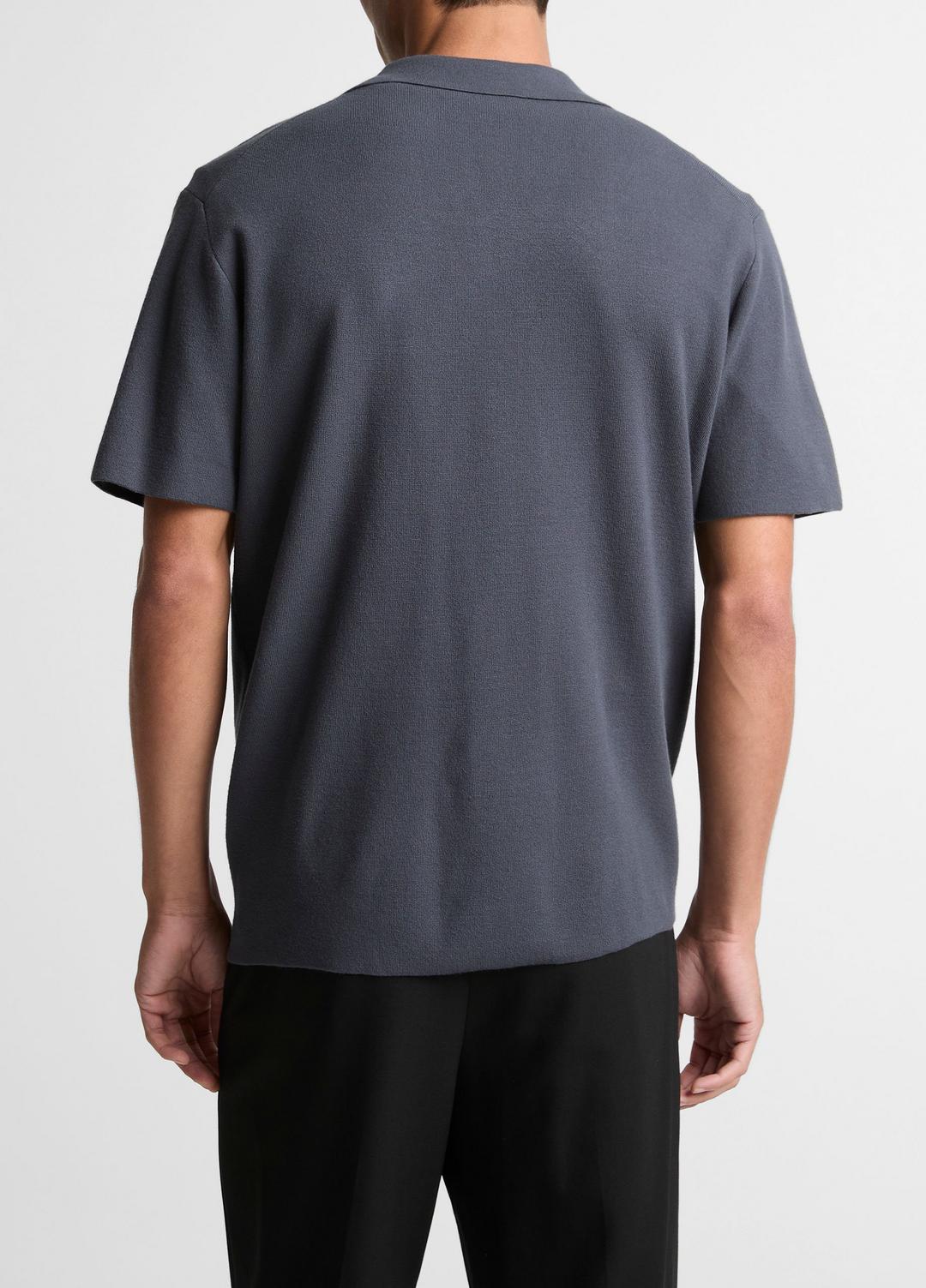 VINCE Merino Wool Cabana Shirt  in Short Sleeve