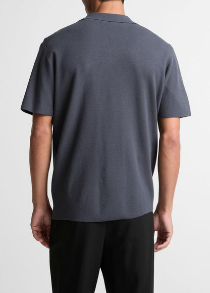VINCE Merino Wool Cabana Shirt  in Short Sleeve