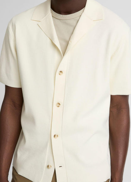 VINCE Merino Wool Cabana Shirt  in Short Sleeve