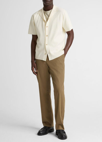 VINCE Merino Wool Cabana Shirt  in Short Sleeve