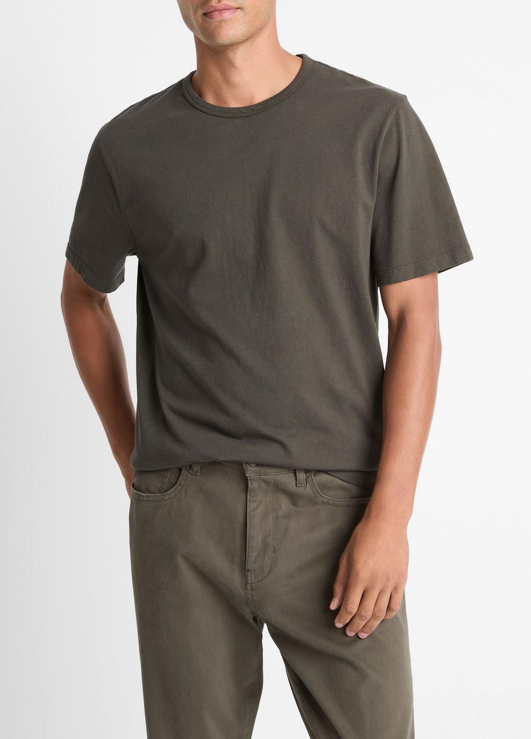 VINCE Garment Dye Cotton T-Shirt in Short Sleeve