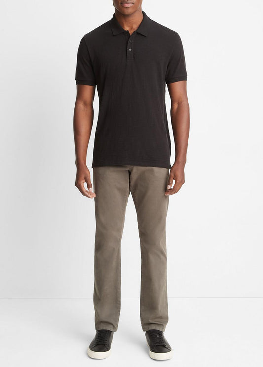VINCE Classic Slub Polo Shirt in Henleys & Polos
