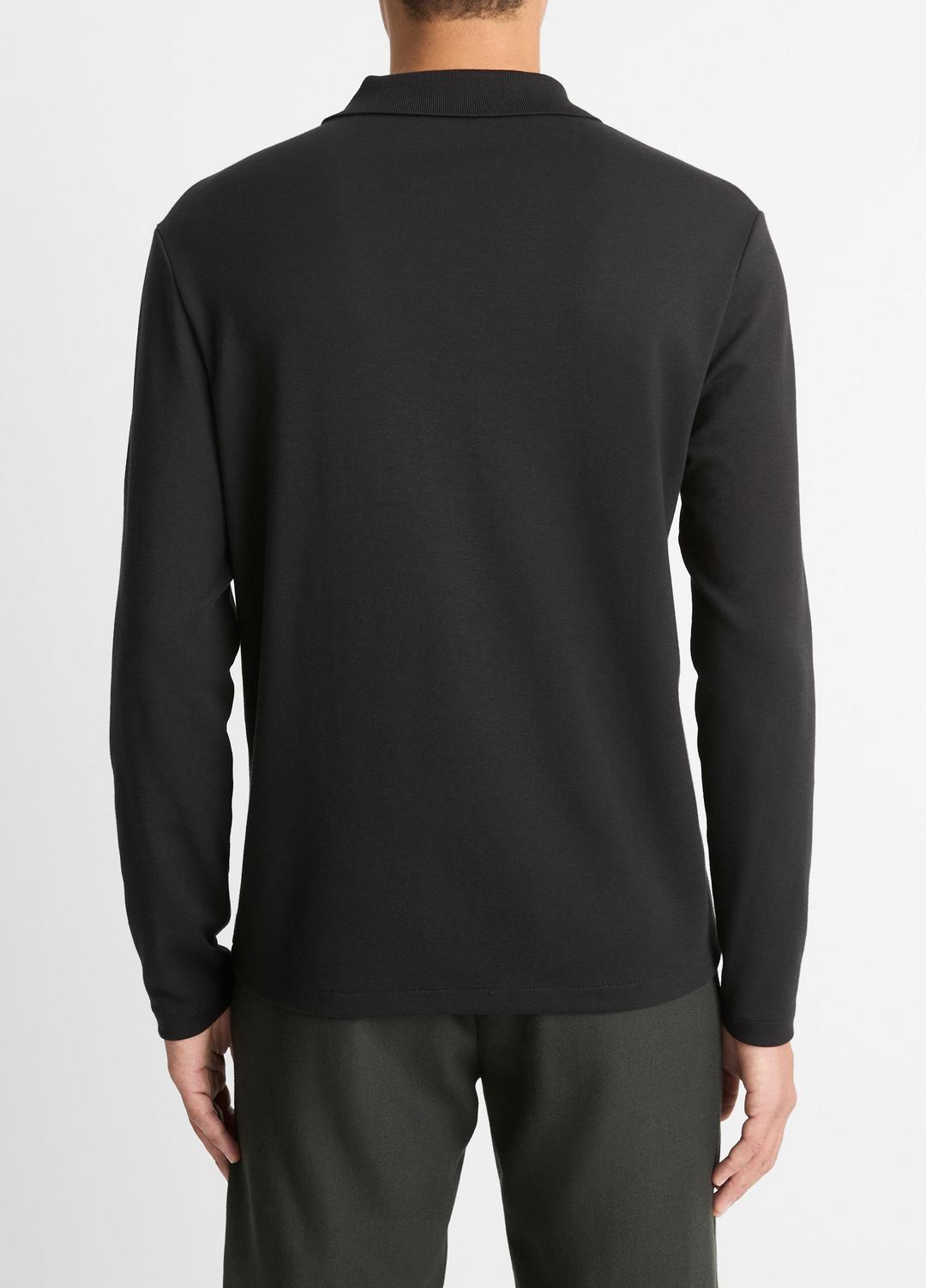 VINCE Milano Pima Cotton-Blend Johnny-Collar Shirt in Long Sleeve