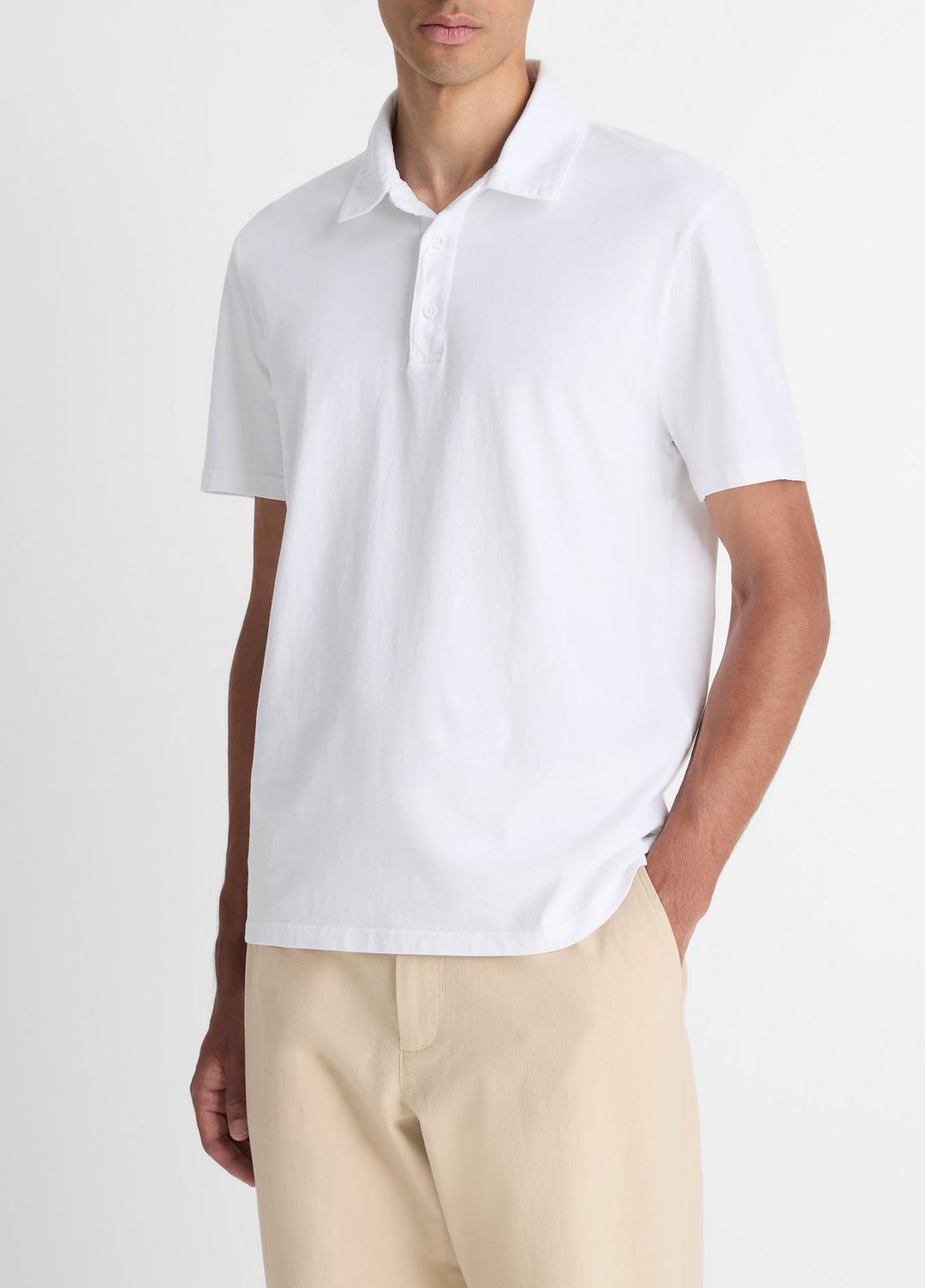 VINCE Garment Dye Cotton Polo Shirt in Henleys & Polos