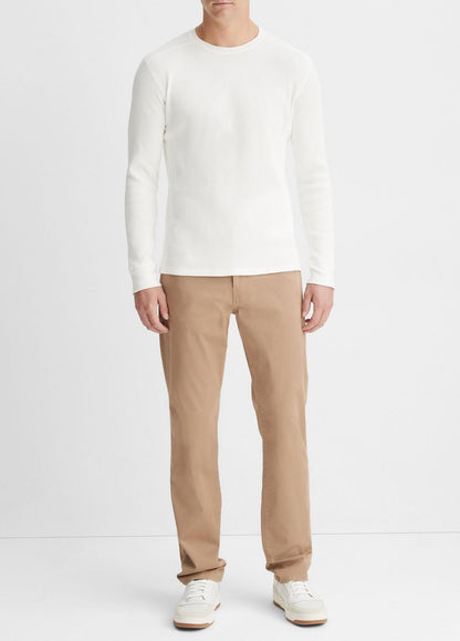 VINCE Pima Cotton-Blend Thermal Long-Sleeve Pullover in Long Sleeve