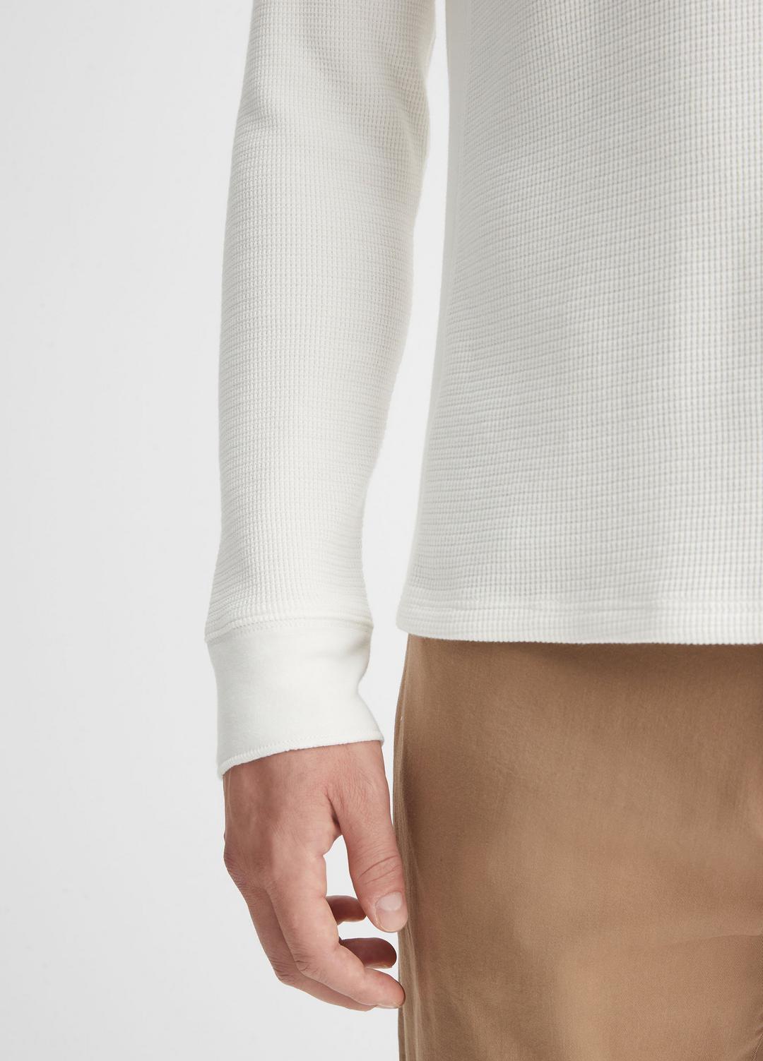 VINCE Pima Cotton-Blend Thermal Long-Sleeve Pullover in Long Sleeve