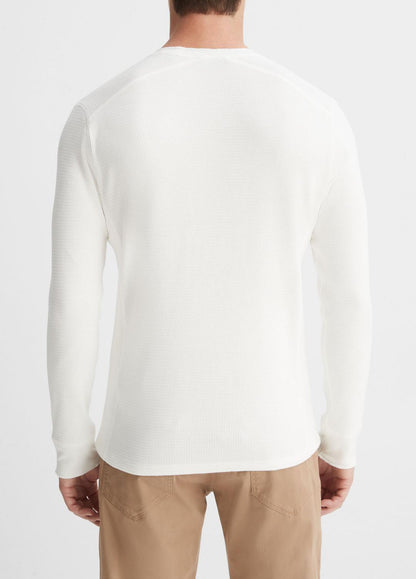 VINCE Pima Cotton-Blend Thermal Long-Sleeve Pullover in Long Sleeve