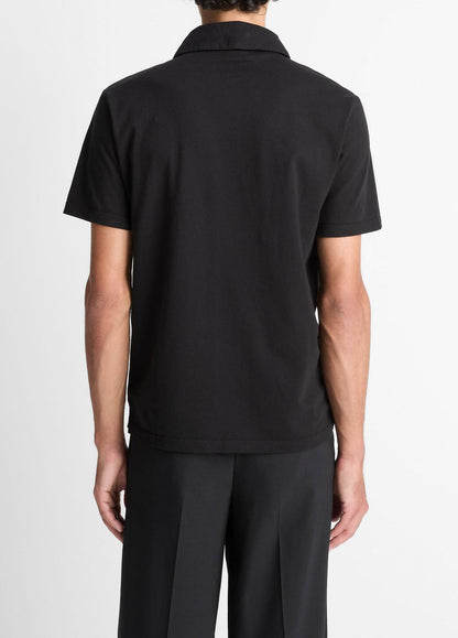 VINCE Garment Dye Cotton Polo Shirt in Short Sleeve