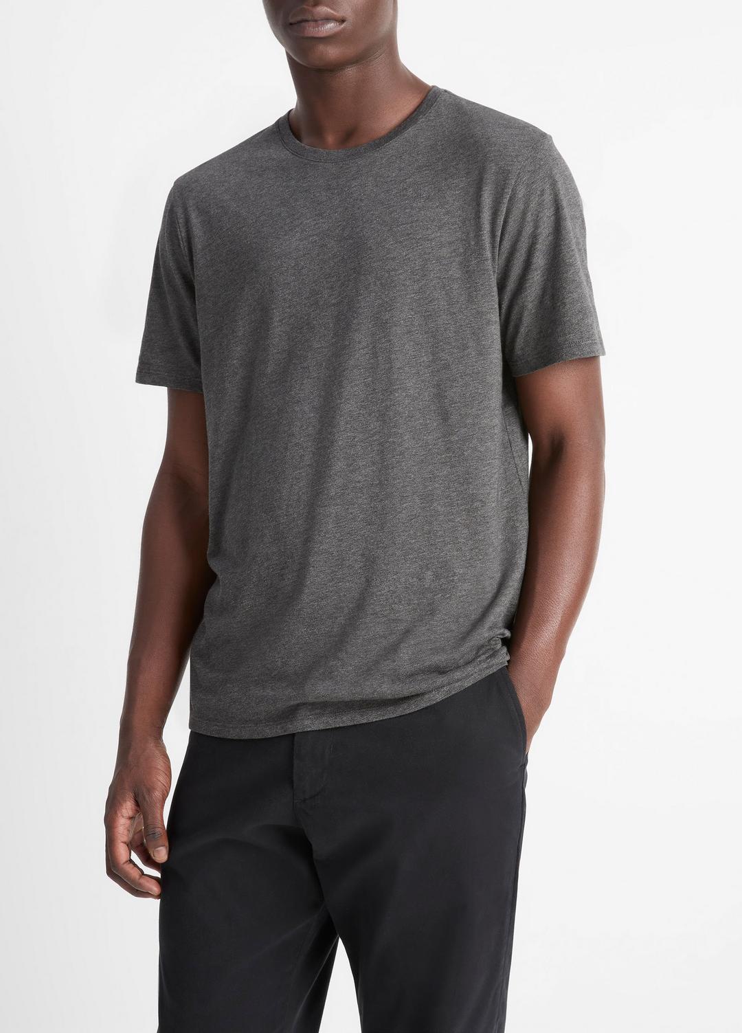 VINCE Pima Cotton Crew Neck T-Shirt in Short Sleeve