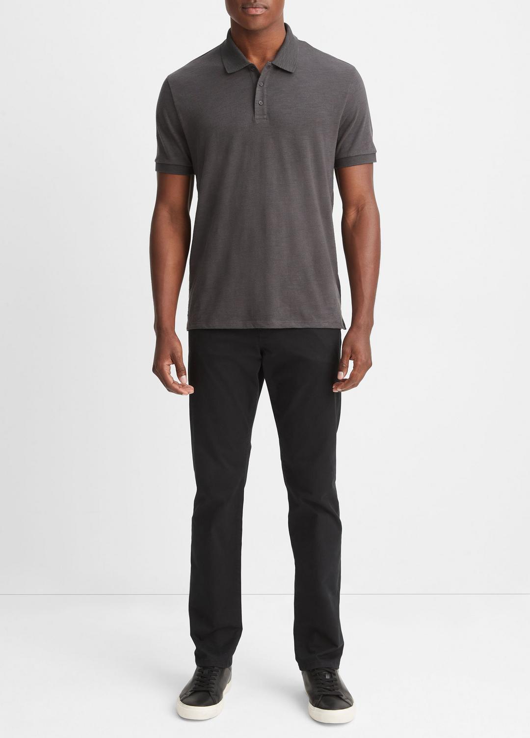 VINCE Classic Slub Polo Shirt in Henleys & Polos
