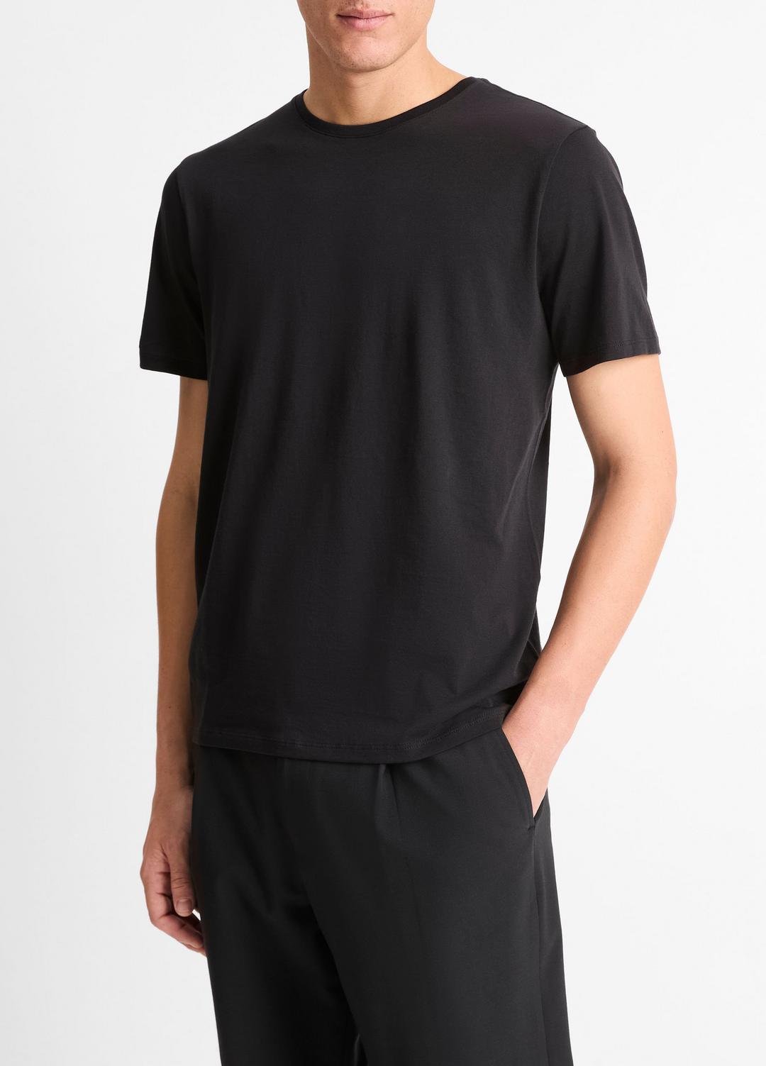 VINCE Pima Cotton Crew Neck T-Shirt in Short Sleeve