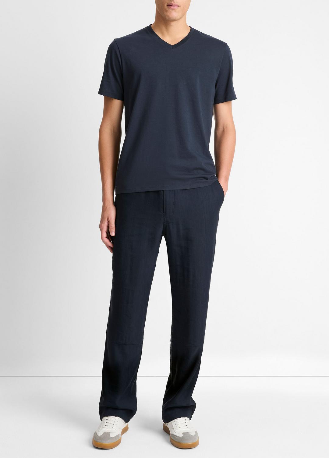 VINCE Pima Cotton V-Neck T-Shirt in Short Sleeve