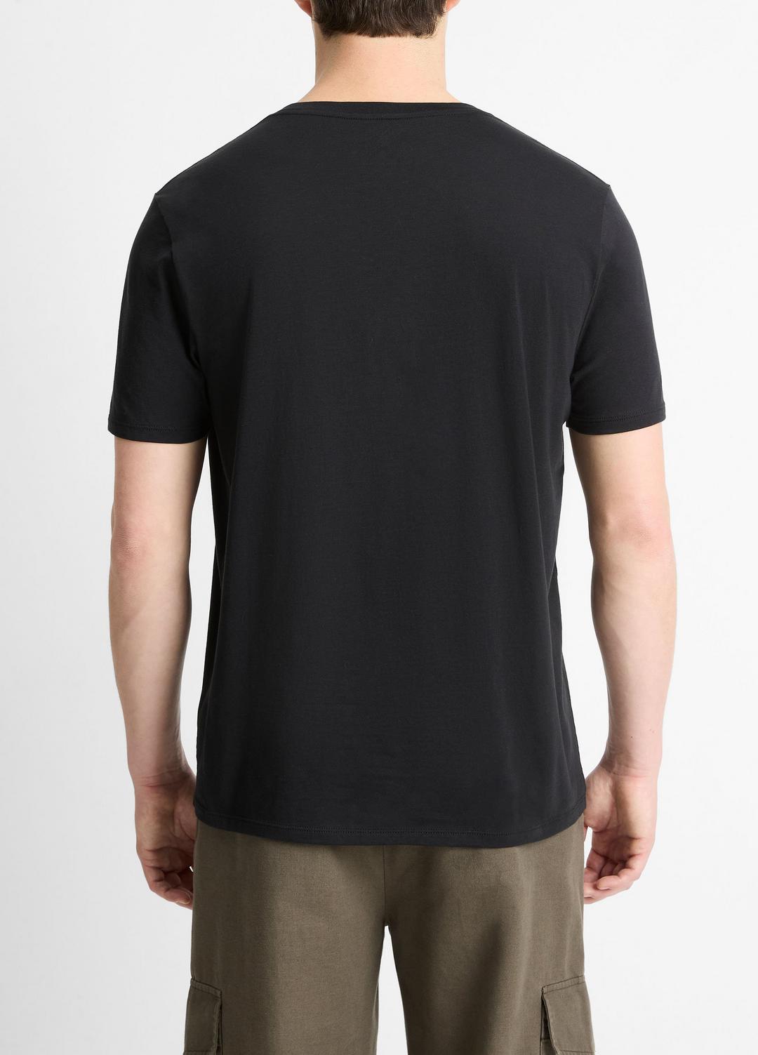 VINCE Pima Cotton V-Neck T-Shirt in Short Sleeve