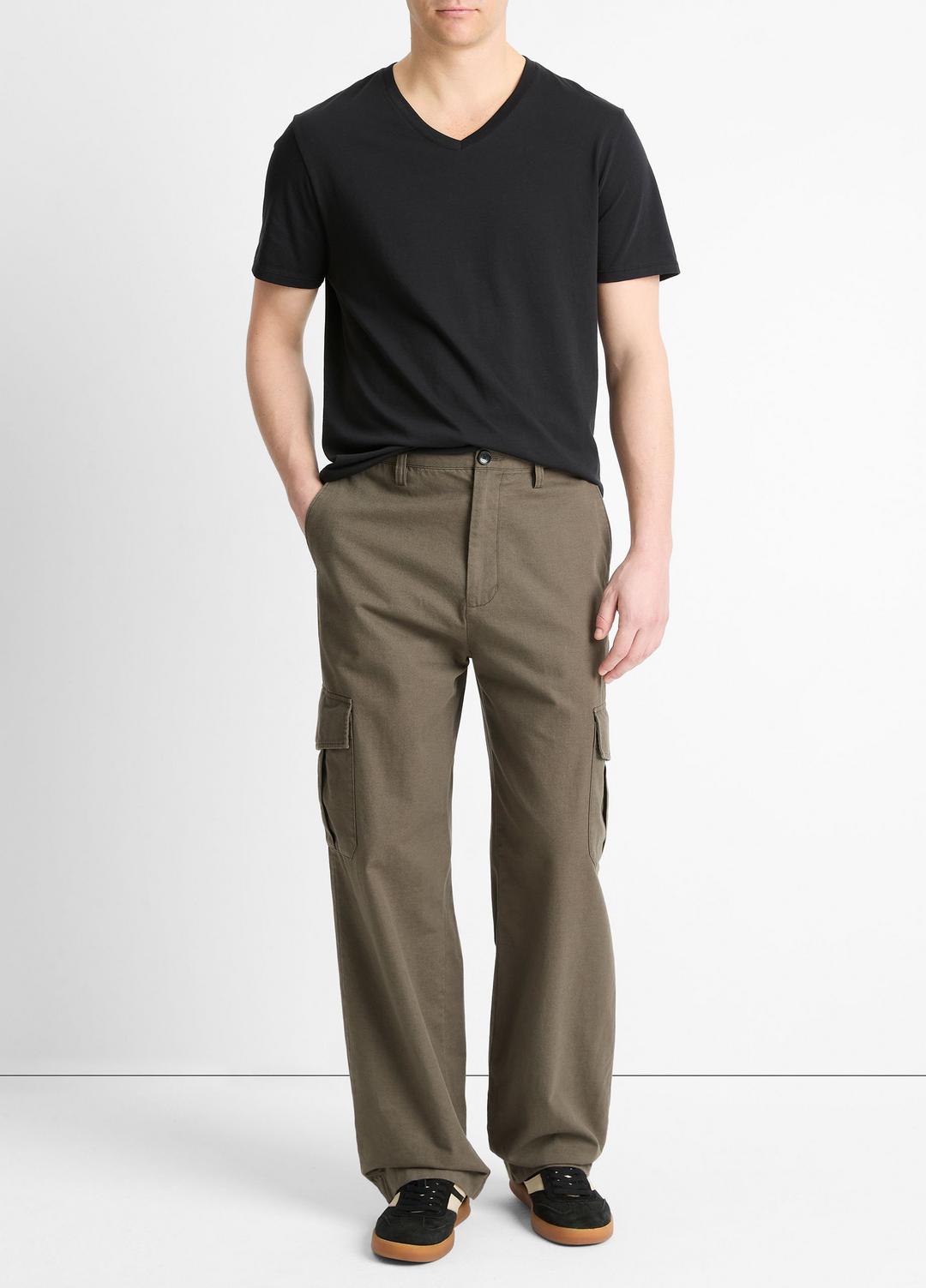 VINCE Pima Cotton V-Neck T-Shirt in Short Sleeve