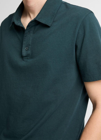 VINCE Garment Dye Cotton Polo Shirt in Short Sleeve