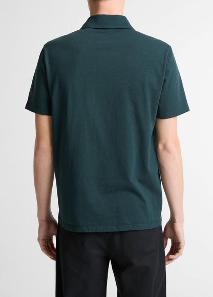 VINCE Garment Dye Cotton Polo Shirt in Short Sleeve