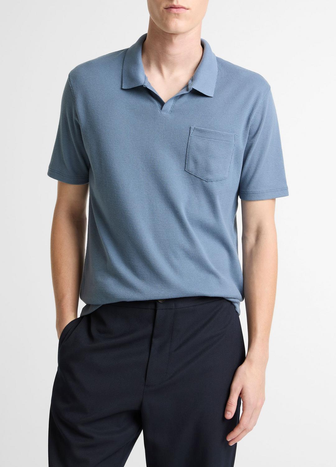 VINCE Garment Dye Cotton Polo Shirt in Short Sleeve
