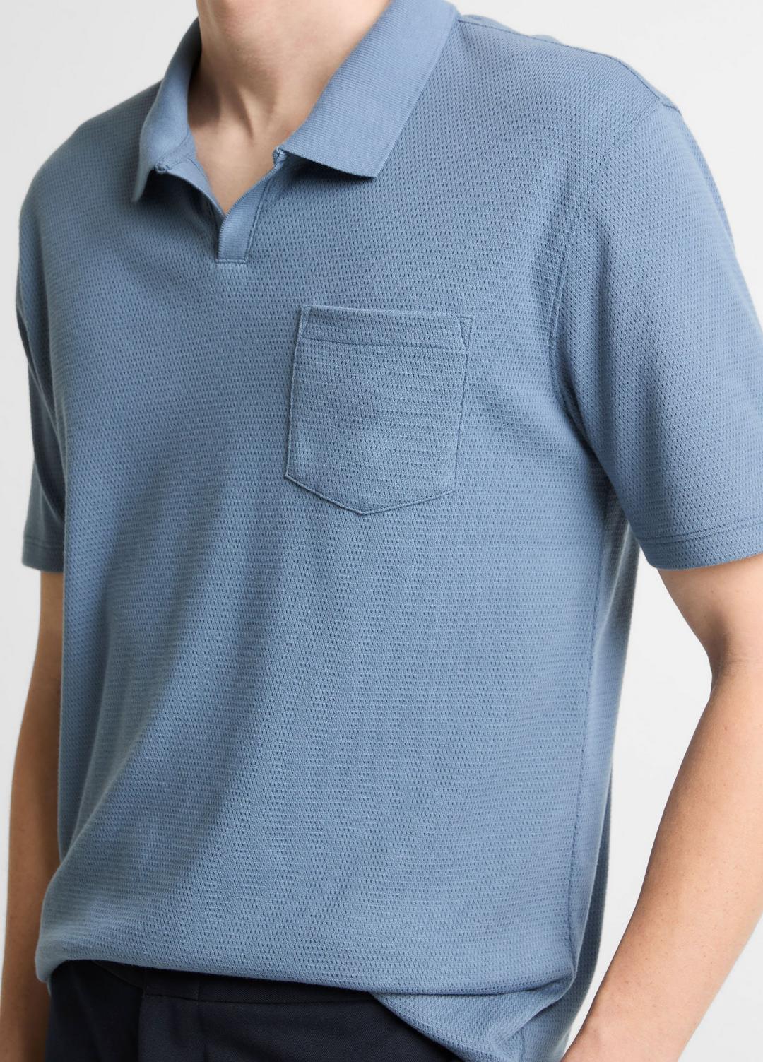 VINCE Garment Dye Cotton Polo Shirt in Short Sleeve