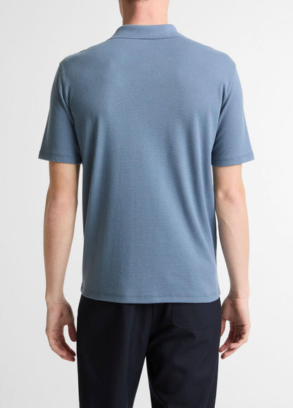 VINCE Garment Dye Cotton Polo Shirt in Short Sleeve