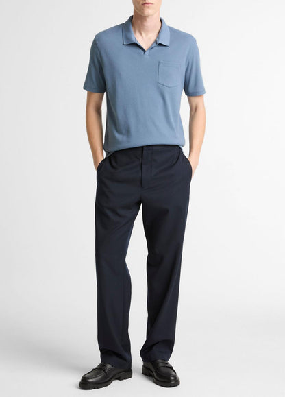 VINCE Garment Dye Cotton Polo Shirt in Short Sleeve
