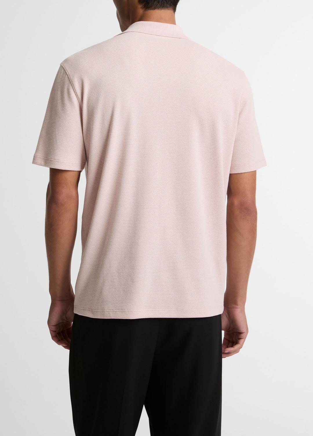 VINCE Cotton-Blend Johnny-Collar Polo Shirt in Henleys & Polos
