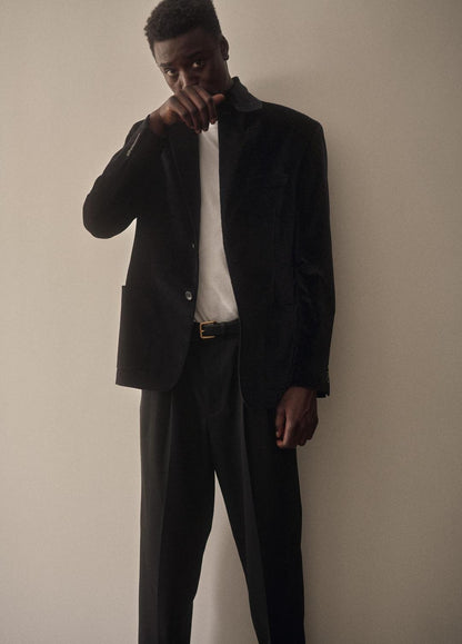 VINCE Wool Double-Pleat Suiting Trouser in Trousers