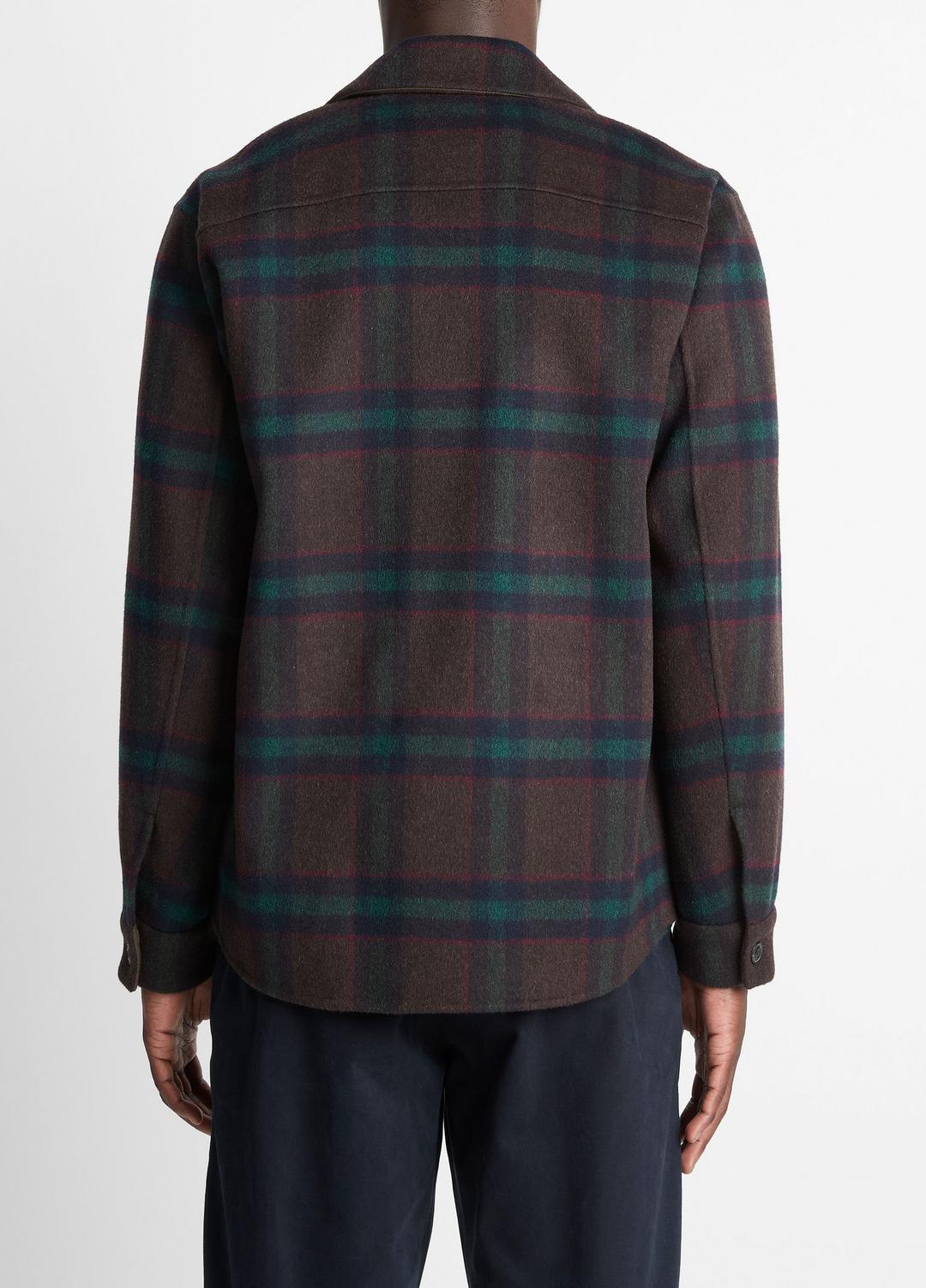 VINCE Plaid Splittable Wool-Blend Shirt Jacket in Shirt Jackets