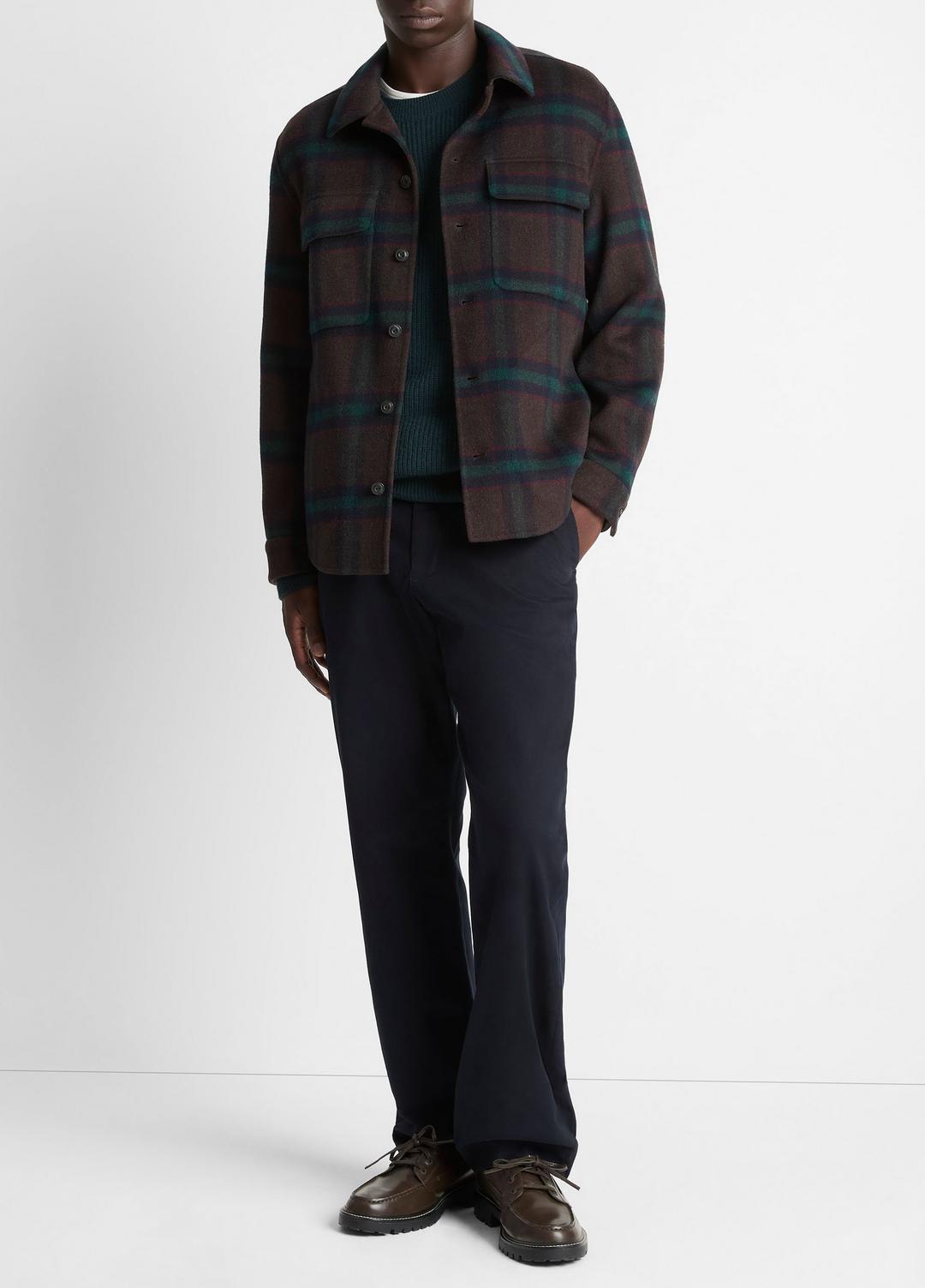 VINCE Plaid Splittable Wool-Blend Shirt Jacket in Shirt Jackets