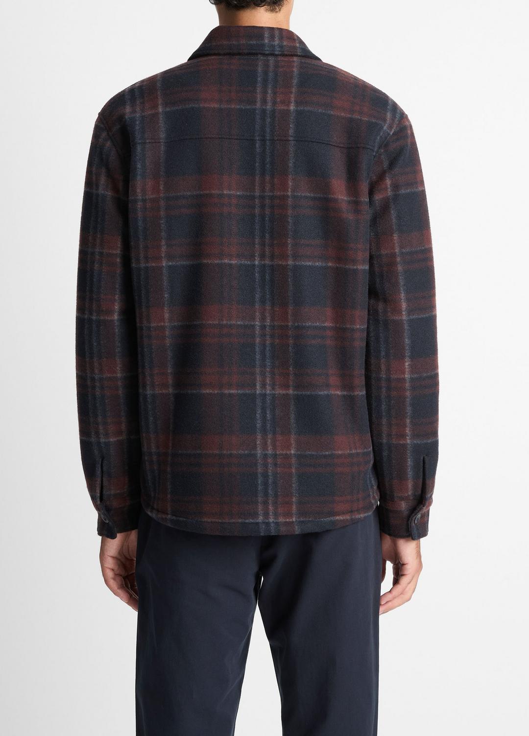 VINCE Sherpa-Lined Plaid Shirt Jacket in Shirt Jackets
