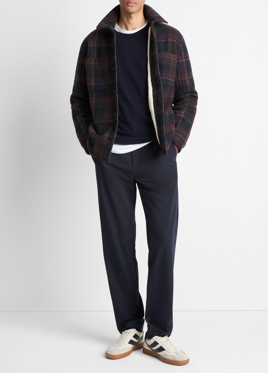 VINCE Sherpa-Lined Plaid Shirt Jacket in Shirt Jackets