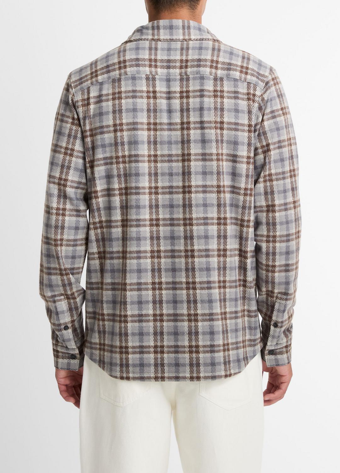 VINCE Plaid Cotton-Blend Shirt Jacket in Shirt Jackets