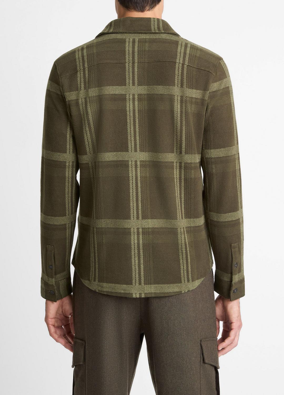 VINCE Plaid Cotton-Blend Shirt Jacket in Shirt Jackets