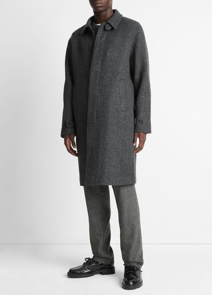 VINCE Italian Wool-Blend Balmacaan Coat in Coats