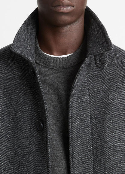 VINCE Italian Wool-Blend Balmacaan Coat in Coats