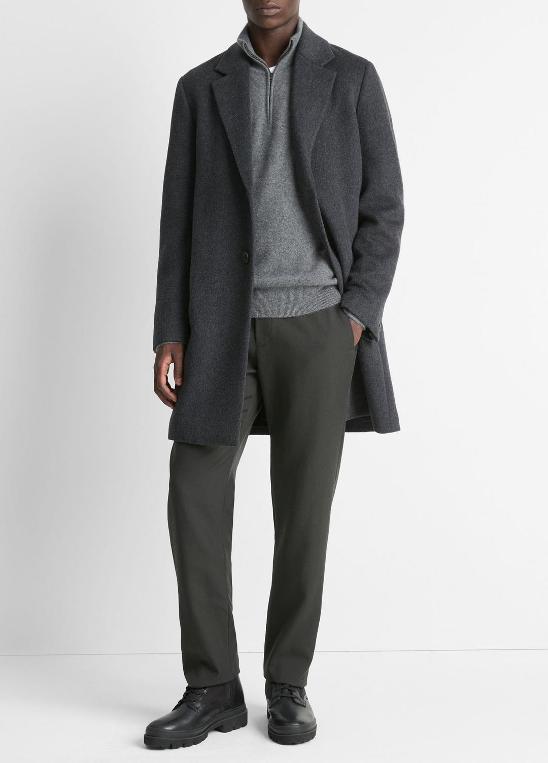 VINCE Classic Italian Wool-Blend Coat in Jackets & Outerwear