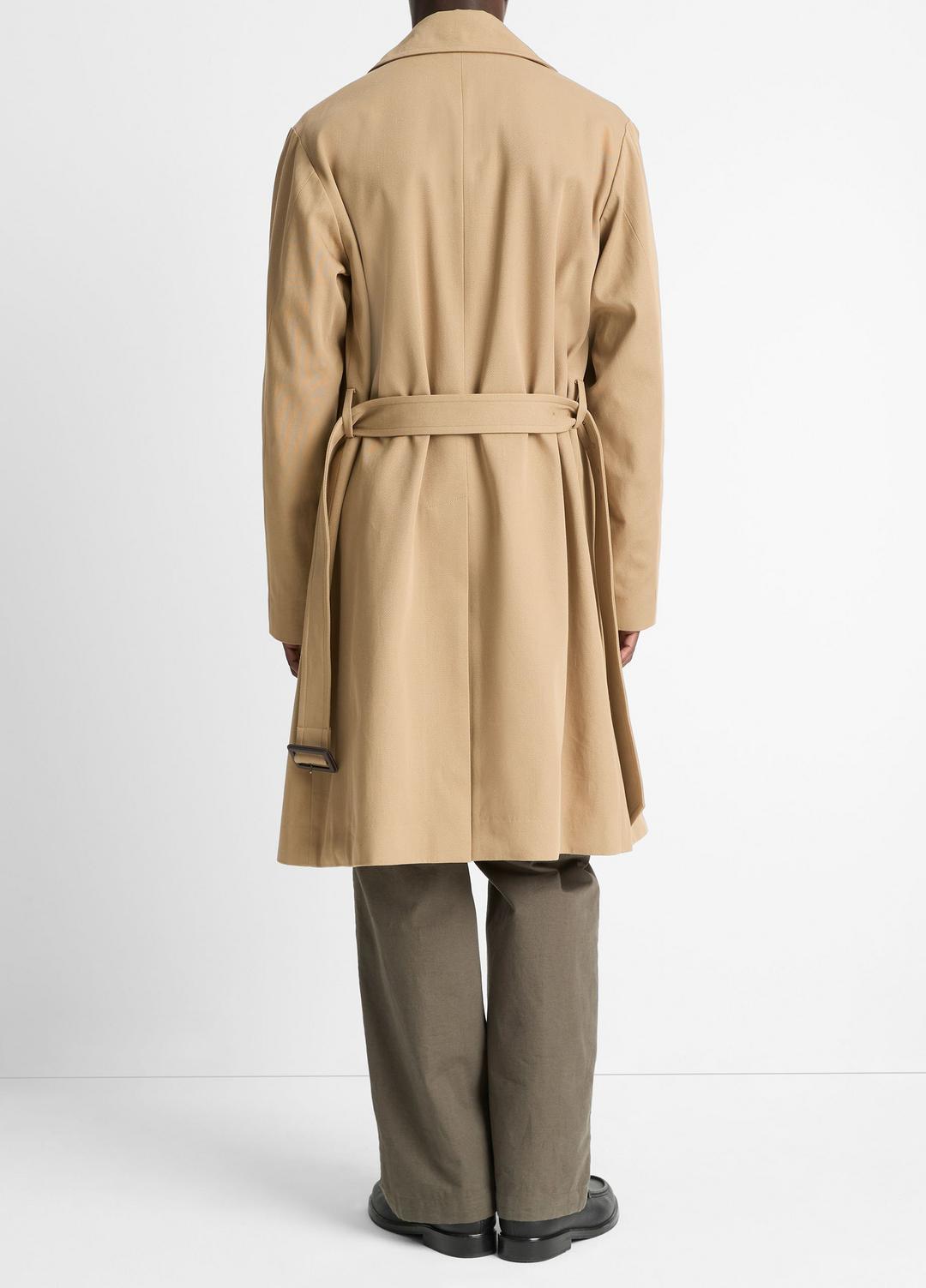 VINCE Italian Cotton Double-Breasted Trench Coat in Coats