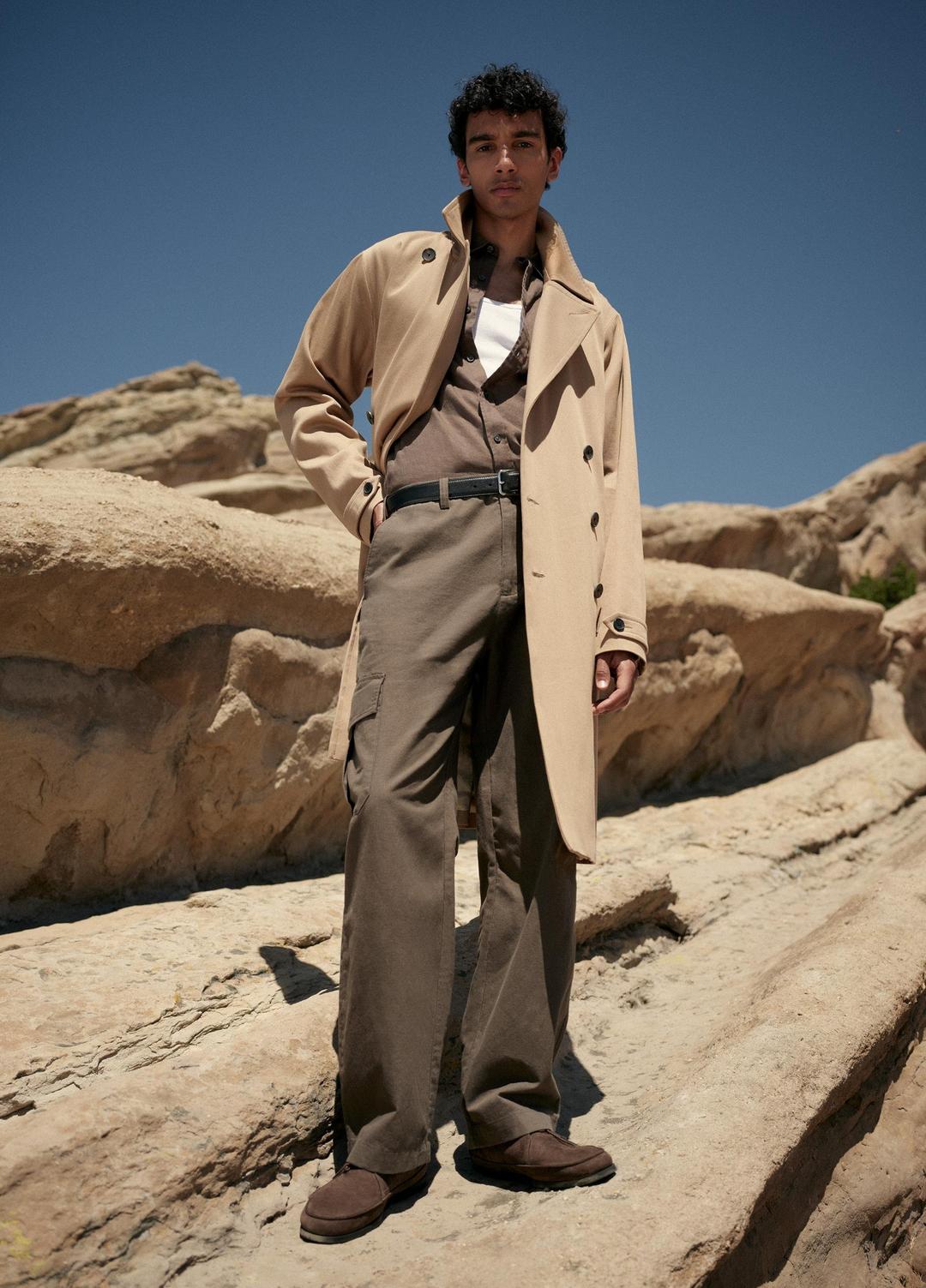 VINCE Italian Cotton Double-Breasted Trench Coat in Coats