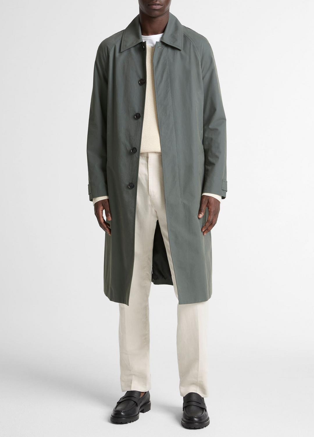 VINCE Cotton-Blend Single-Breasted Trench Coat in Coats
