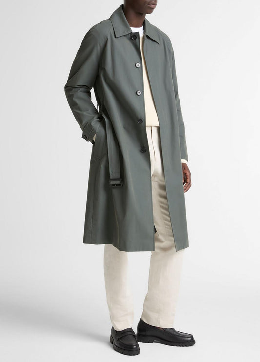 VINCE Cotton-Blend Single-Breasted Trench Coat in Coats