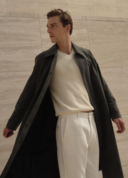 VINCE Cotton-Blend Single-Breasted Trench Coat in Coats