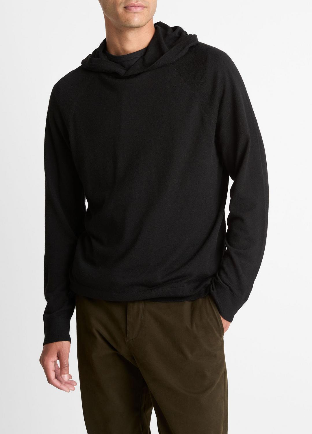 VINCE Featherweight Merino Wool-Cashmere Hoodie in Sweatshirts & Hoodies