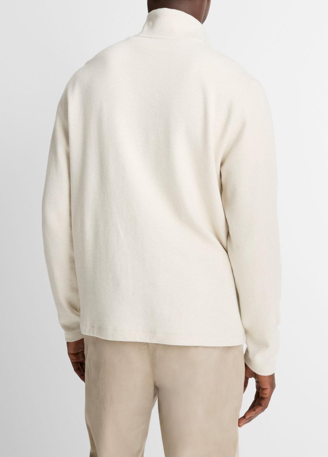 VINCE Cotton Button Mock-Neck Pullover in Sweatshirts & Hoodies