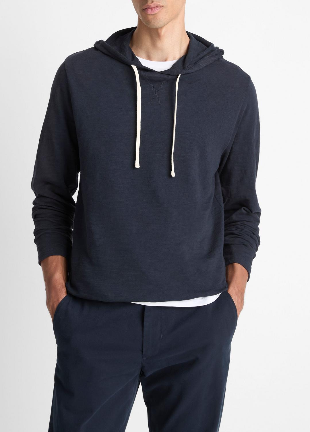 VINCE Textured Cotton Hoodie in Sweatshirts & Hoodies