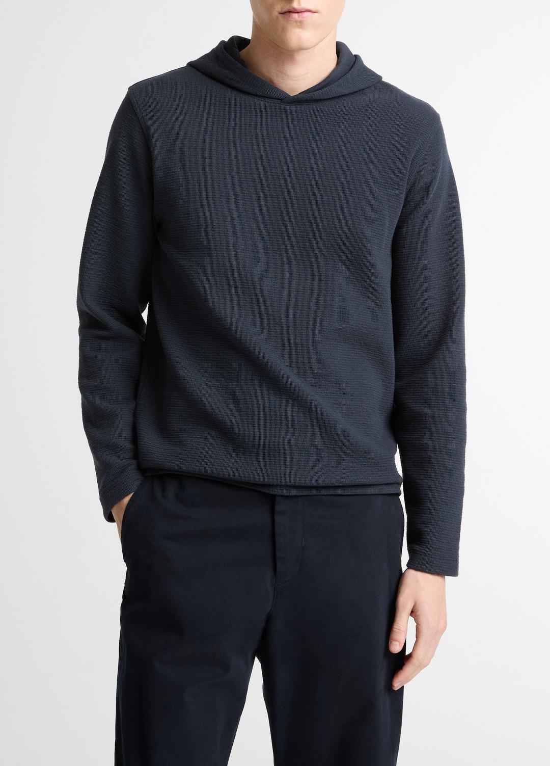 VINCE Variegated Stripe Double-Face Cotton-Blend Hoodie in Sweatshirts & Hoodies